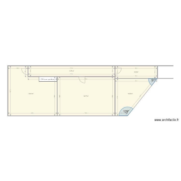 bureau sps. Plan de 5 pièces et 111 m2