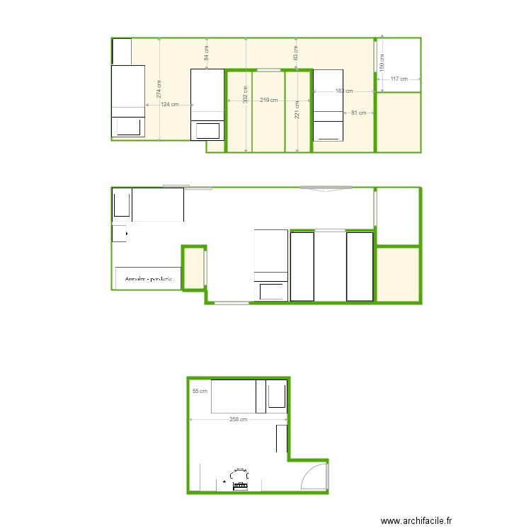 CHAMBRES JUMELEES deux. Plan de 10 pièces et 37 m2