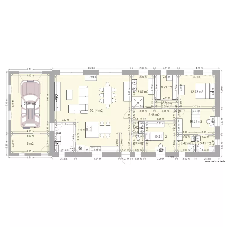 Maison Hobre Garage Sud. Plan de 