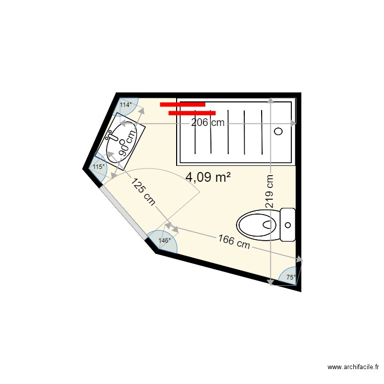 RATAJCZAK FRANCOISE . Plan de 1 pièce et 4 m2