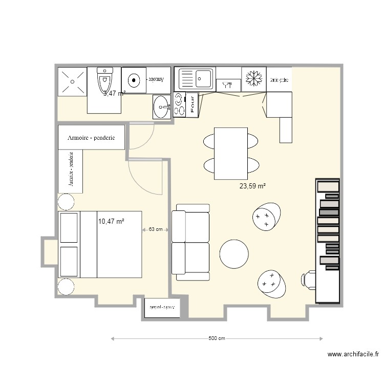 2 PIECES ST LEGER 21 11 14 1827. Plan de 3 pièces et 38 m2