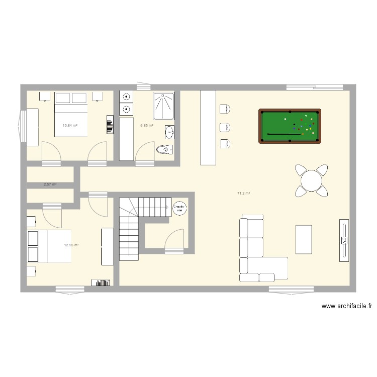 Bellevue sous sol. Plan de 0 pièce et 0 m2