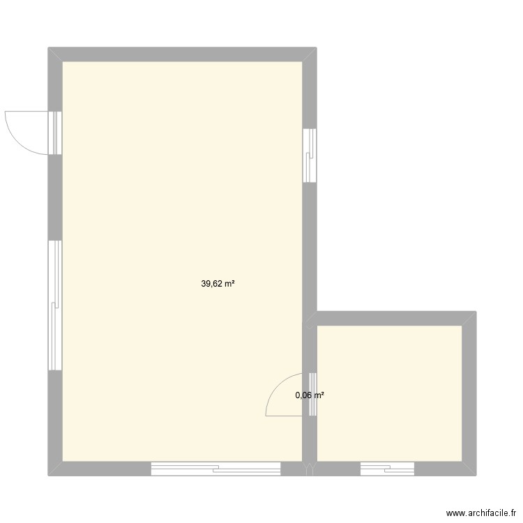 plan 2 hent menez poraon. Plan de 2 pièces et 40 m2