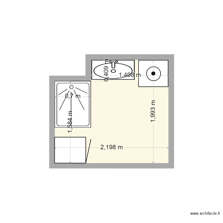 FAUGERON. Plan de 1 pièce et 4 m2