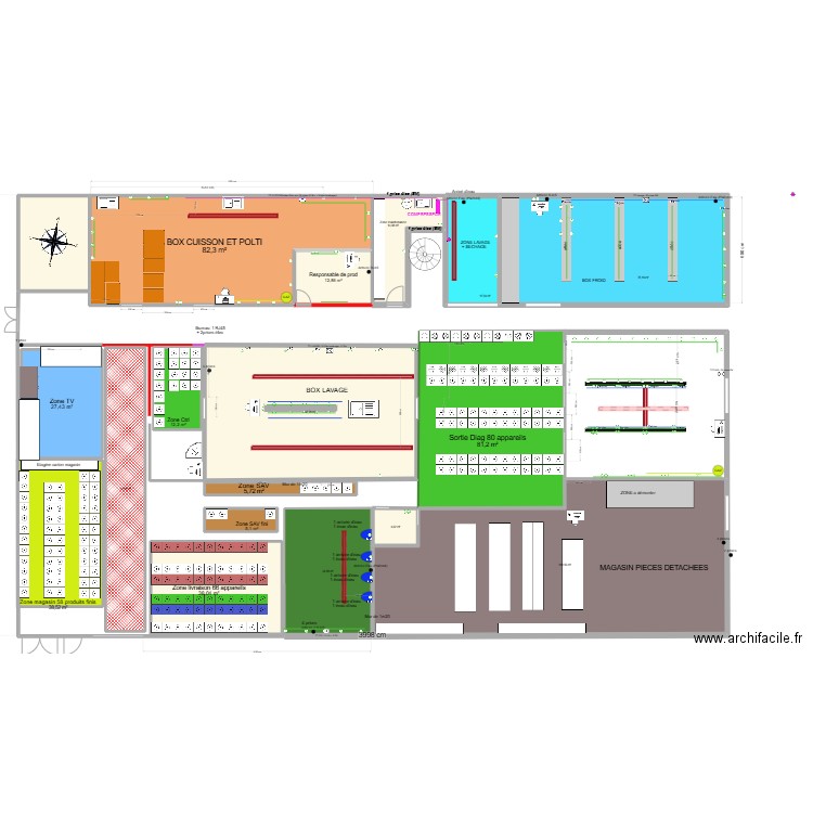 ATELIER V finale. Plan de 18 pièces et 741 m2