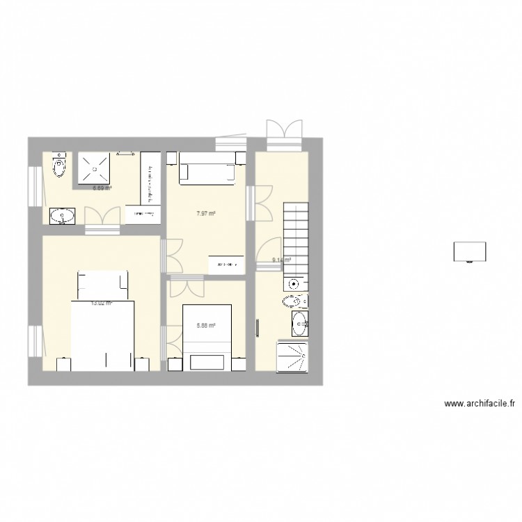RDCmicanosaffinéDERNIERE DIMENSION2 chambres doubles. Plan de 0 pièce et 0 m2
