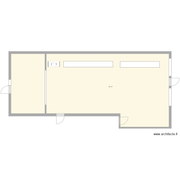 Au grand prix d'Amérique. Plan de 2 pièces et 103 m2