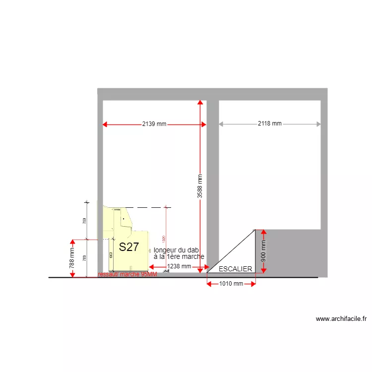 COUPE PROJET palavas S27. Plan de 