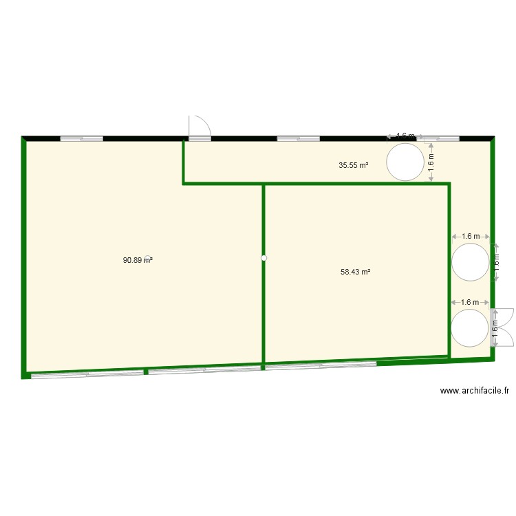 étage division 2 locaux 60 et 95gauche. Plan de 0 pièce et 0 m2