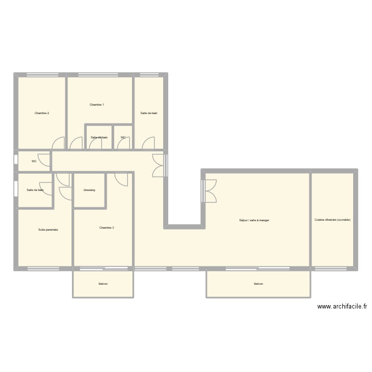 133 Félix nouveau. Plan de 14 pièces et 177 m2