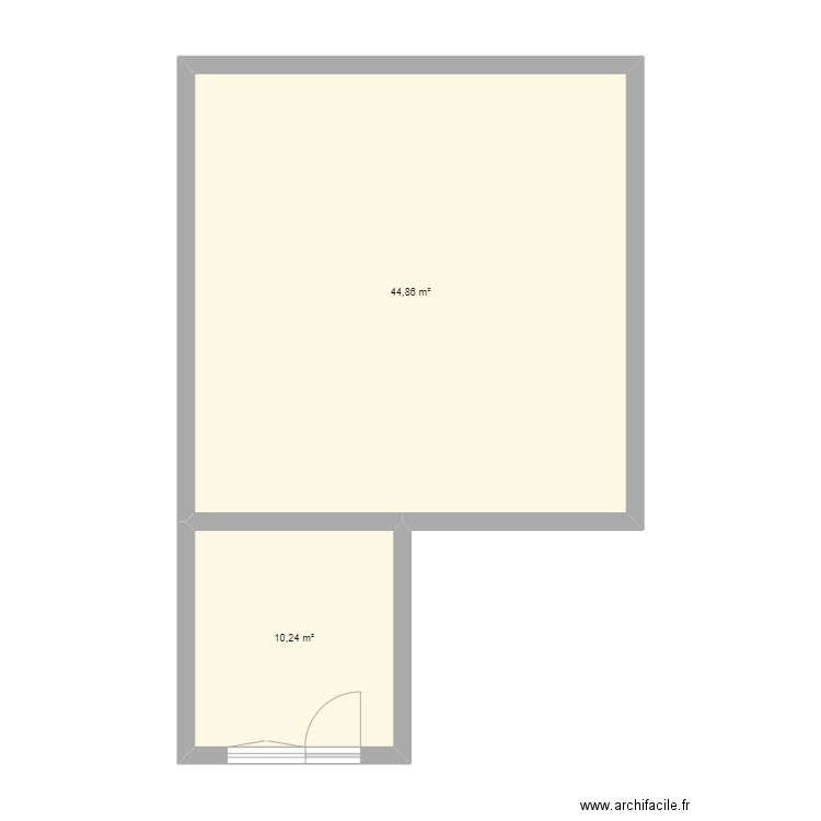 FREMAUX - LEZENNES 59. Plan de 2 pièces et 55 m2