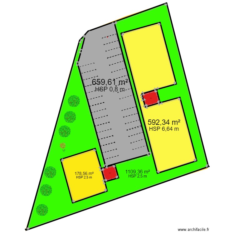 AH 450. Plan de 6 pièces et 3439 m2