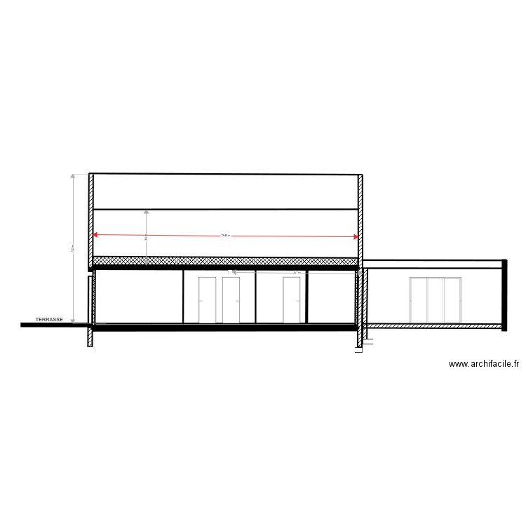 LE HENANFF COUPE AA. Plan de 1 pièce et 53 m2