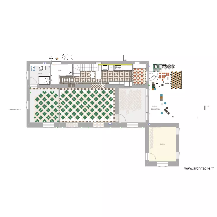 PLAN BIRIATOU 1er COCINA & SOLS SEJOUR MARAZZI . Plan de 