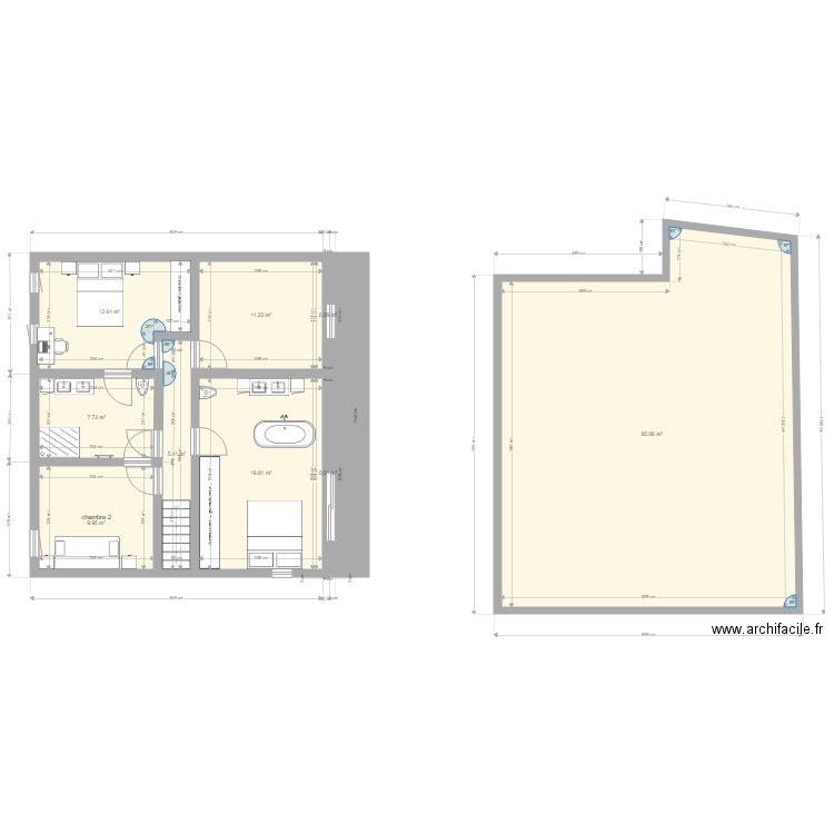 maison 1er etage apres version 2 stoumont. Plan de 9 pièces et 153 m2