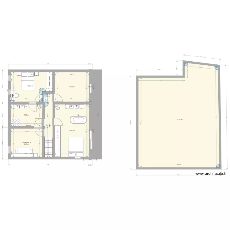 maison 1er etage apres version 2 stoumont. Plan de 