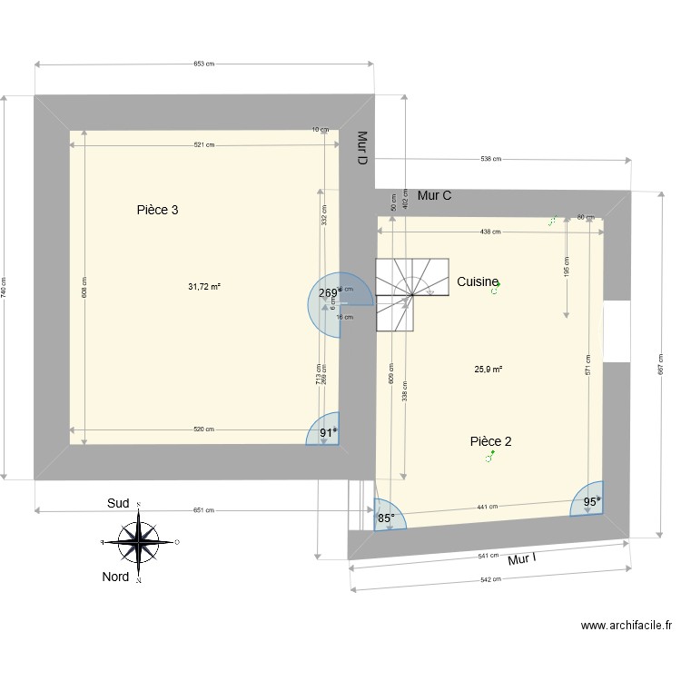 2022 08 La Croix Grand-Fougeray grenier. Plan de 0 pièce et 0 m2