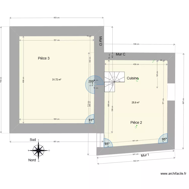 2022 08 La Croix Grand-Fougeray grenier. Plan de 