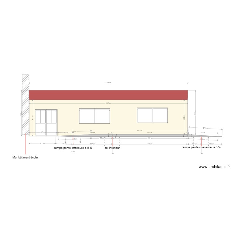 facade calepinage. Plan de 4 pièces et 38 m2