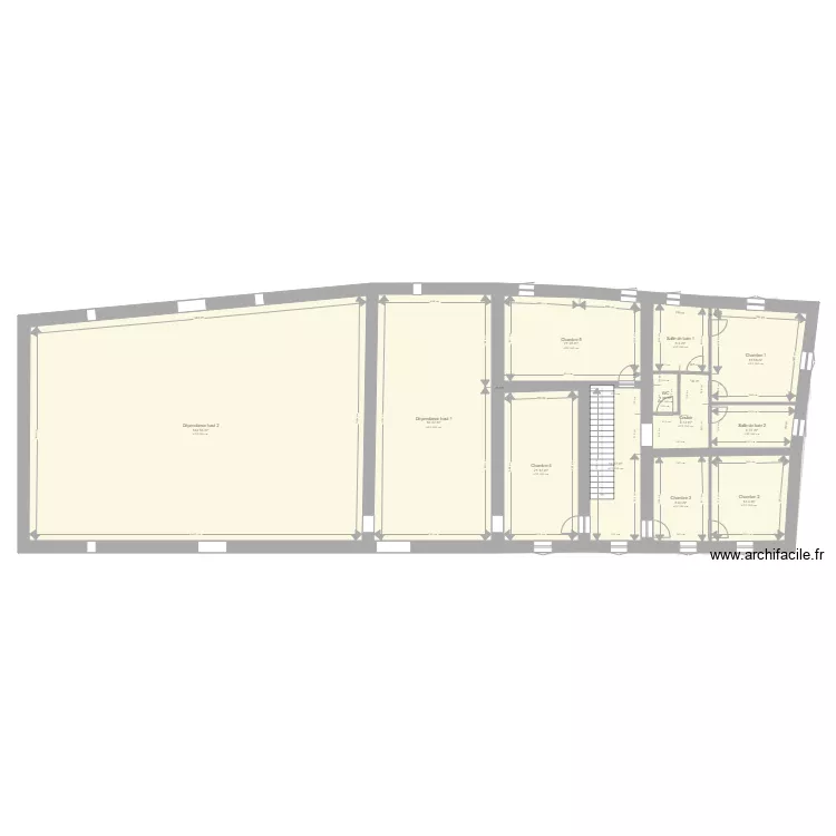 Mas Sarrians avant travaux. Plan de 