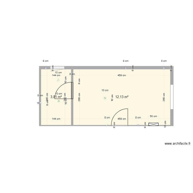 Projet Chambre Elyes - version placo. Plan de 0 pièce et 0 m2