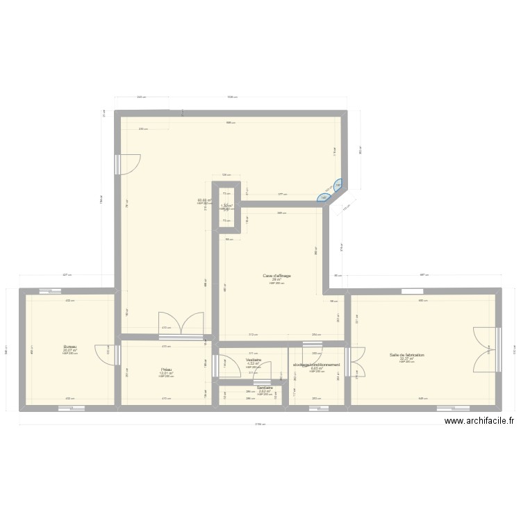 Labo réseau. Plan de 9 pièces et 169 m2