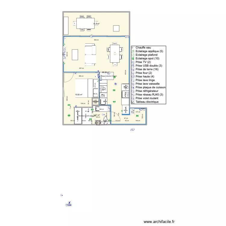 Santa Clara 2 face mer 43m2 V2. Plan de 