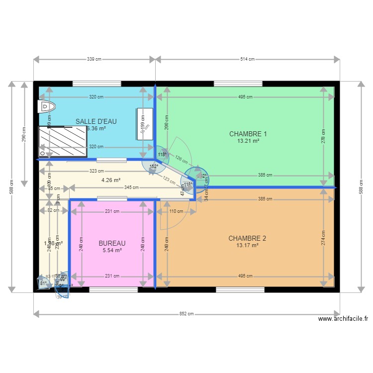ETAGE 2 CHAMBRES IDENTIQUES . Plan de 0 pièce et 0 m2