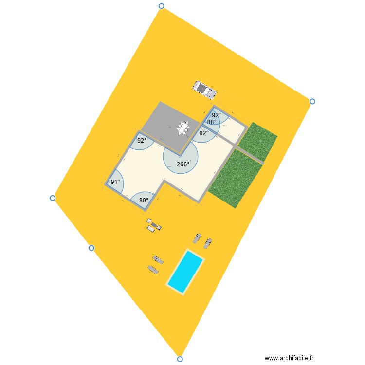 marcy implantation garage v4. Plan de 2 pièces et 181 m2