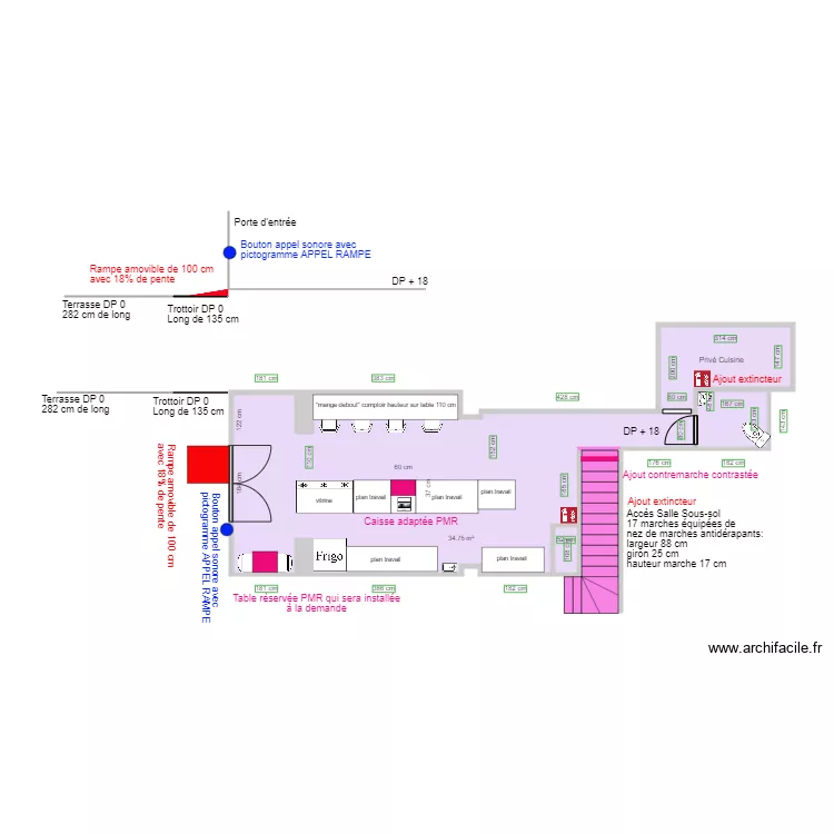 L ESCALE GOURMANDE RDC APRES TRAVAUX. Plan de L ESCALE GOURMANDE RDC APRES TRAVAUX. Plan de