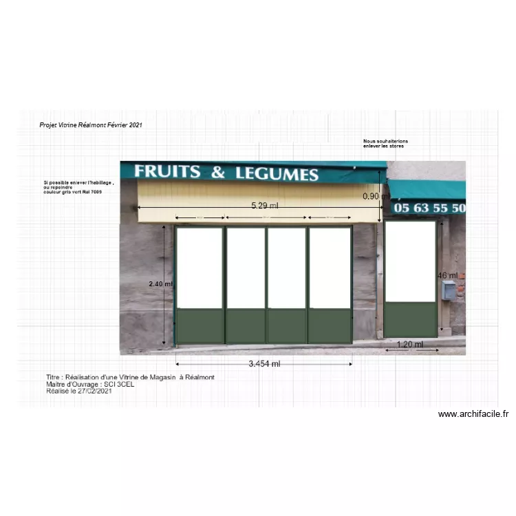 Projet Vitrine R&eacute;almont 2. Plan de 
