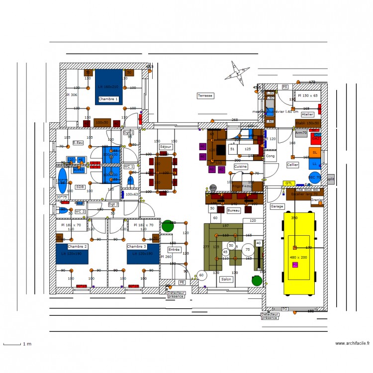 Positions Spots et Appliques. Plan de 0 pièce et 0 m2