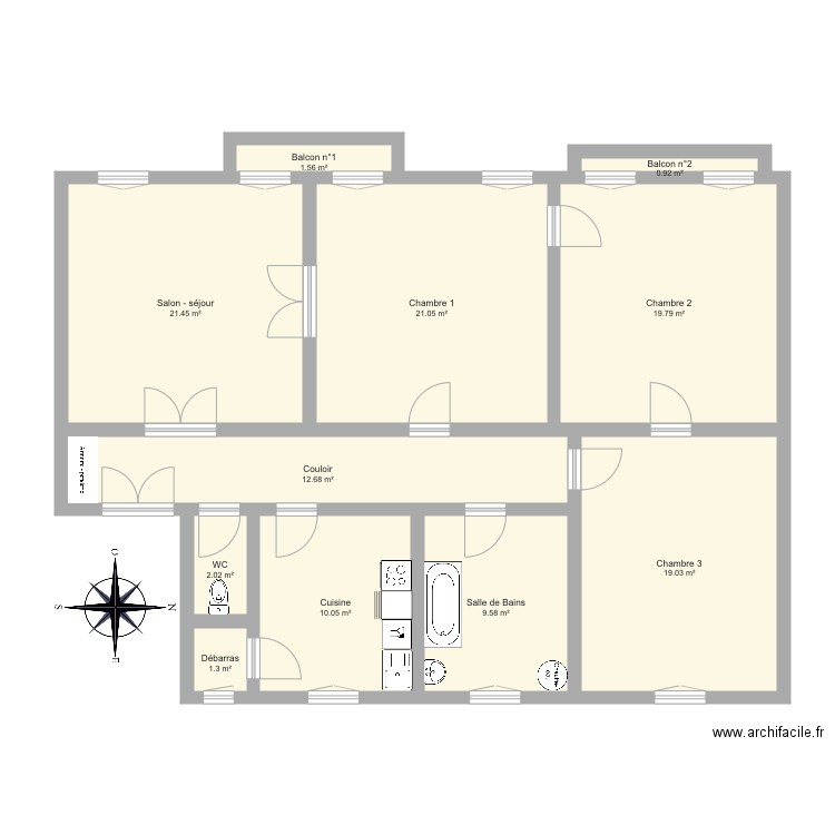 wis2. Plan de 11 pièces et 119 m2