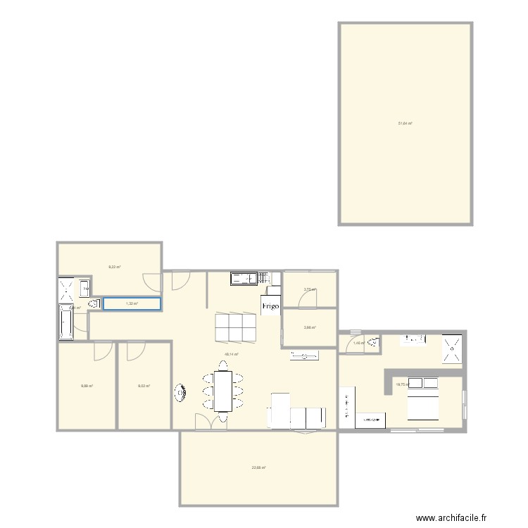 Essai extension 1. Plan de 0 pièce et 0 m2