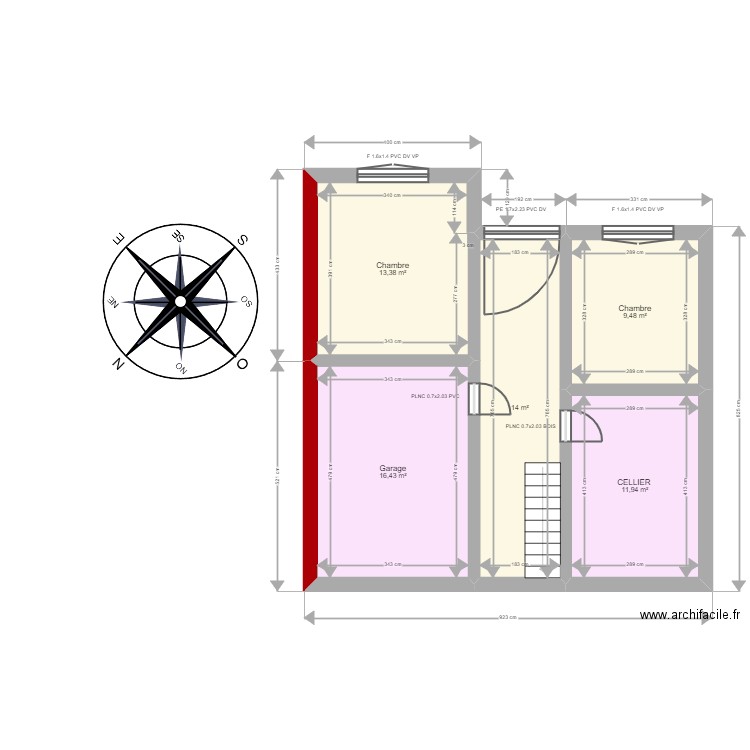 JAAFAR. Plan de 12 pièces et 132 m2