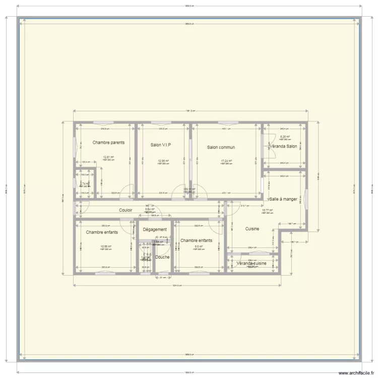 Plan de 3 chambres. Plan de 