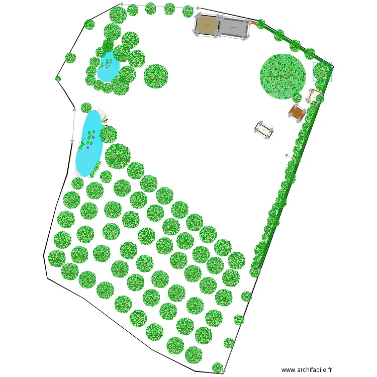 plan de situation avec cabanon et serre et portails. Plan de 0 pièce et 0 m2