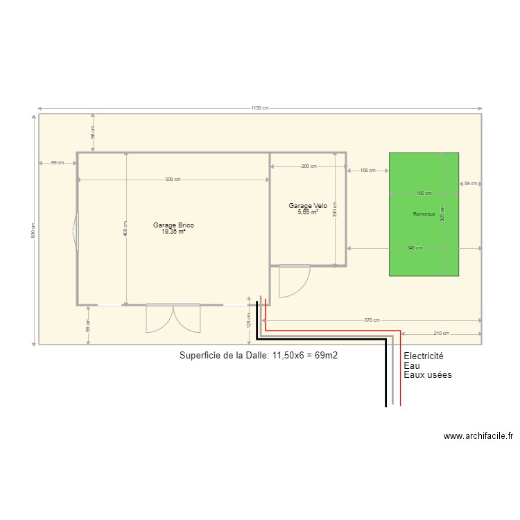 Plan garage. Plan de 0 pièce et 0 m2