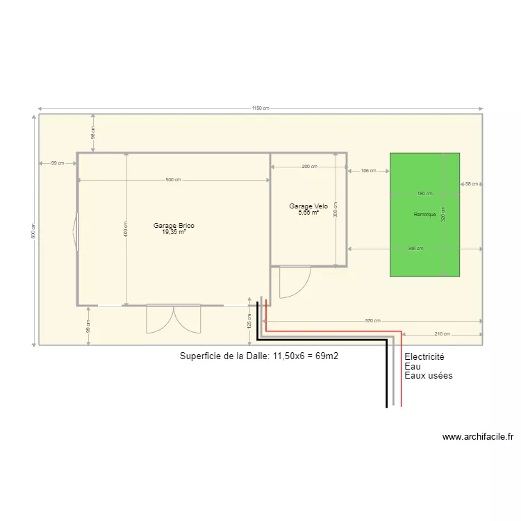 Plan garage. Plan de 