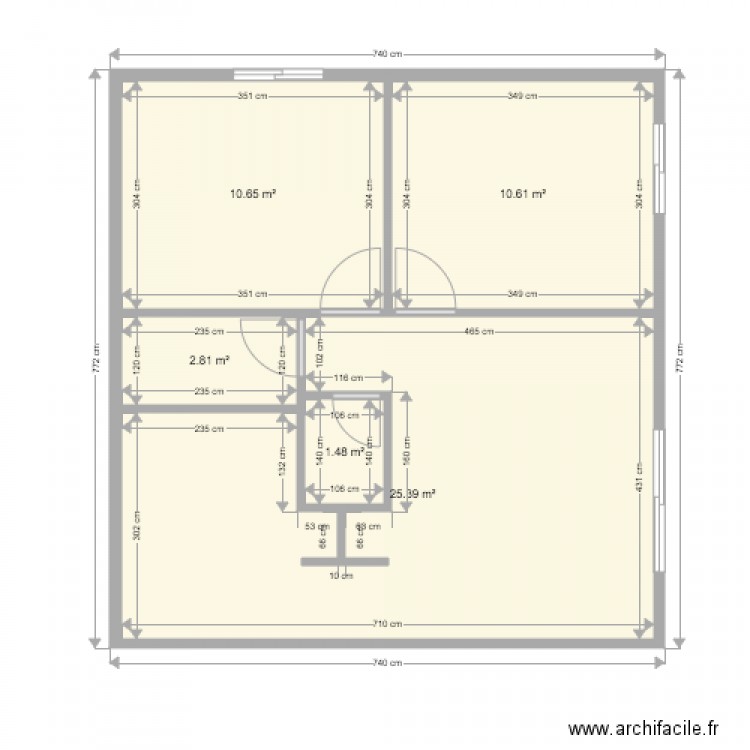 F3 cote garage existant vide. Plan de 0 pièce et 0 m2