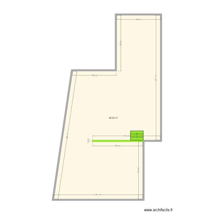 LAMBERT Venteuil. Plan de 1 pièce et 67 m2