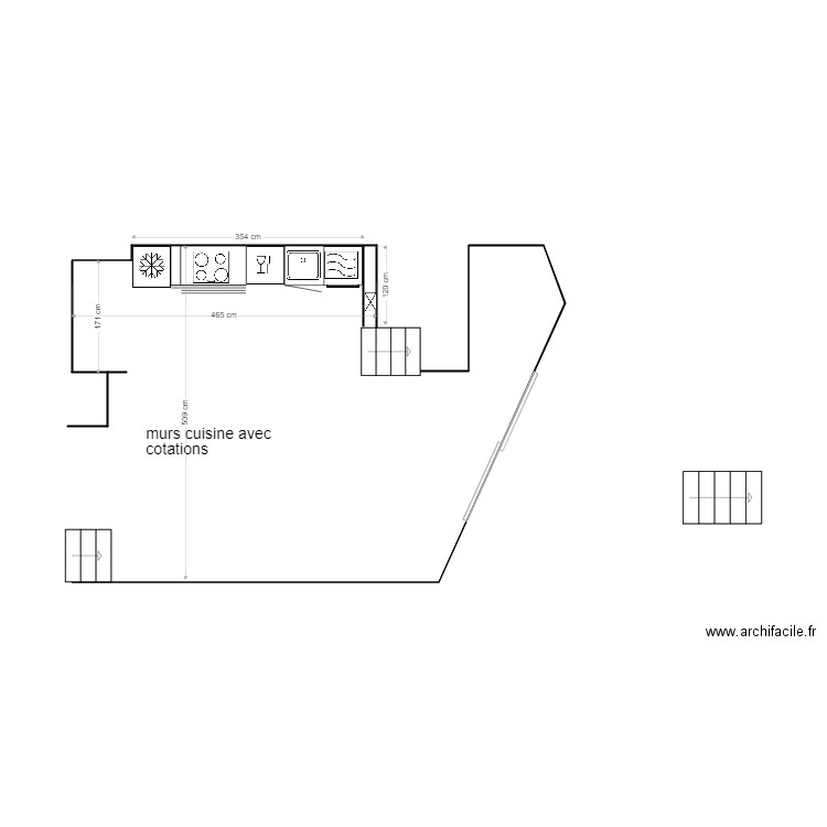 DISPOSITION MEUBLES CUISINE K6. Plan de 0 pièce et 0 m2