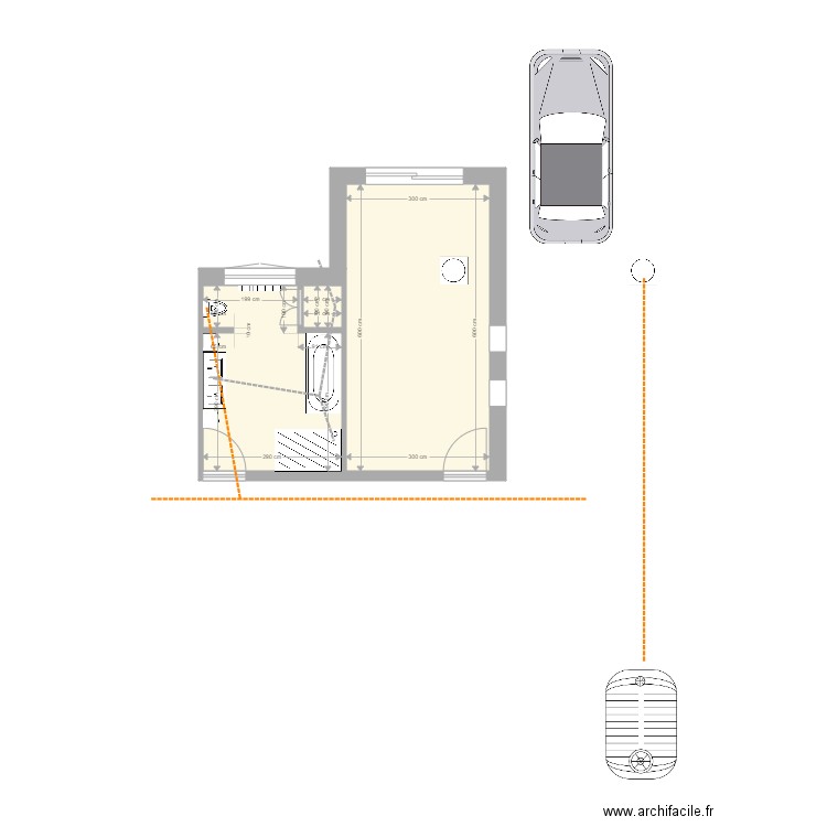 Evacu sdb et cuisine. Plan de 0 pièce et 0 m2