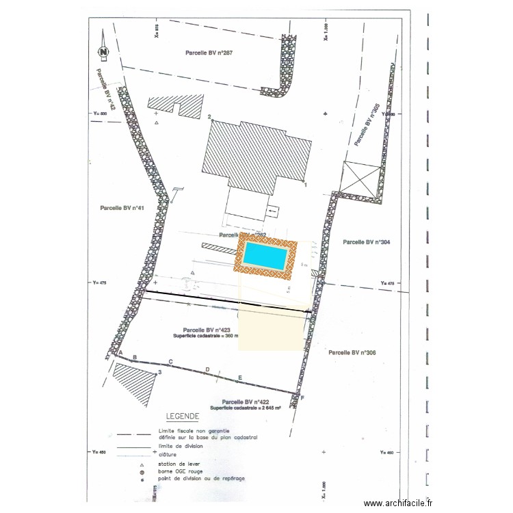 piscine 5m. Plan de 0 pièce et 0 m2