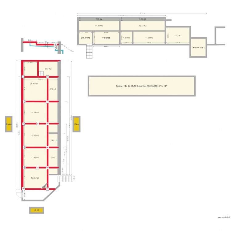 Plano Riostras. Plan de 0 pièce et 0 m2