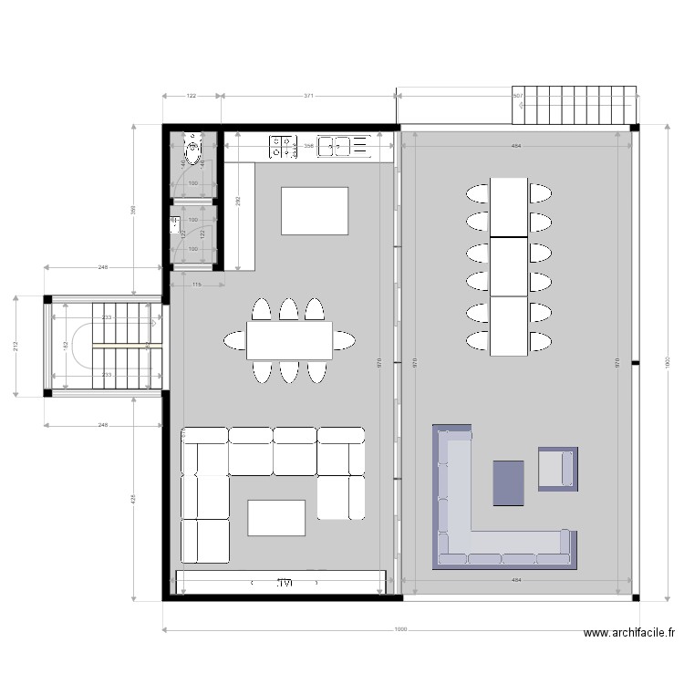 Projet KGL ETG. Plan de 5 pièces et 96 m2
