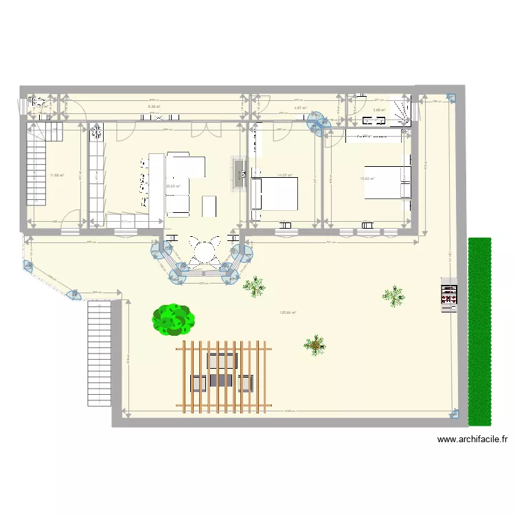 AIGUILHE 1 T3 RDC JARDIN . Plan de 