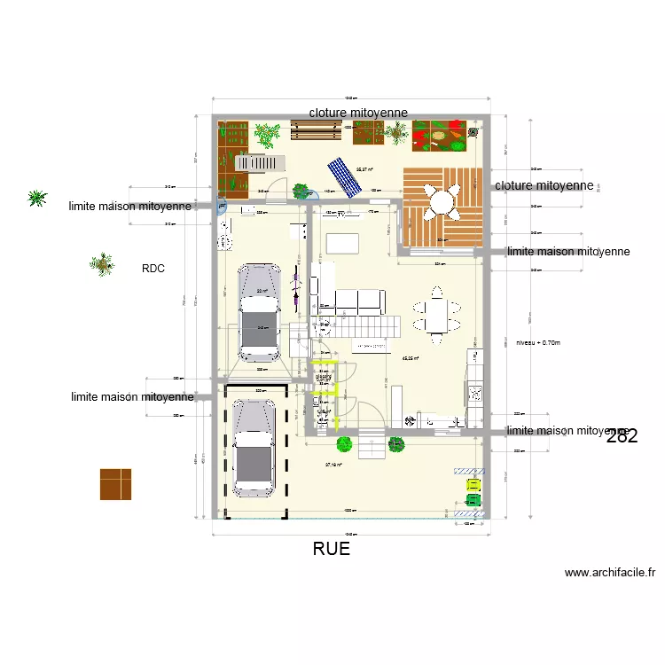 aubepines maison. Plan de 
