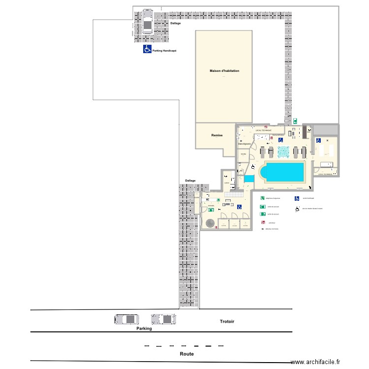 Spa BO exterieur et parkings. Plan de 0 pièce et 0 m2