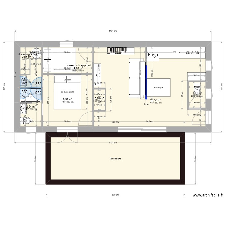 plan maison T 3. Plan de 0 pièce et 0 m2